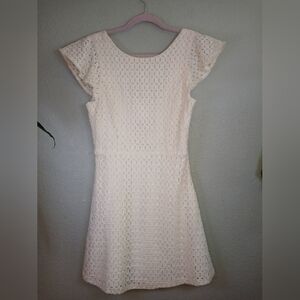 GB NWT White Ruffle Sleeve Coquette Girl Femine Eyelet Lined Dress